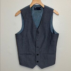 ASOS Design Grey Herringbone Office Evening Neutral Button Vest